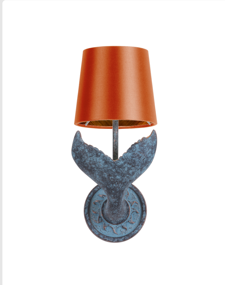 Fluke Wall Light Verdigris With Bespoke Shade