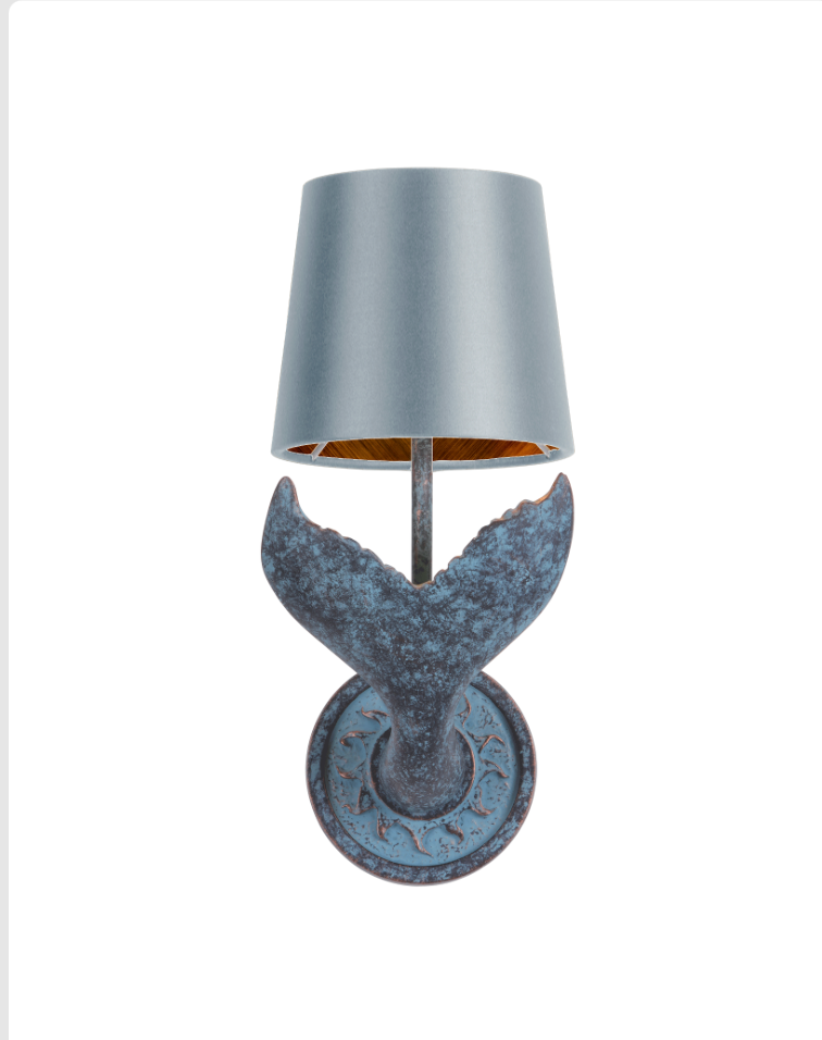 Fluke Wall Light Verdigris With Bespoke Shade