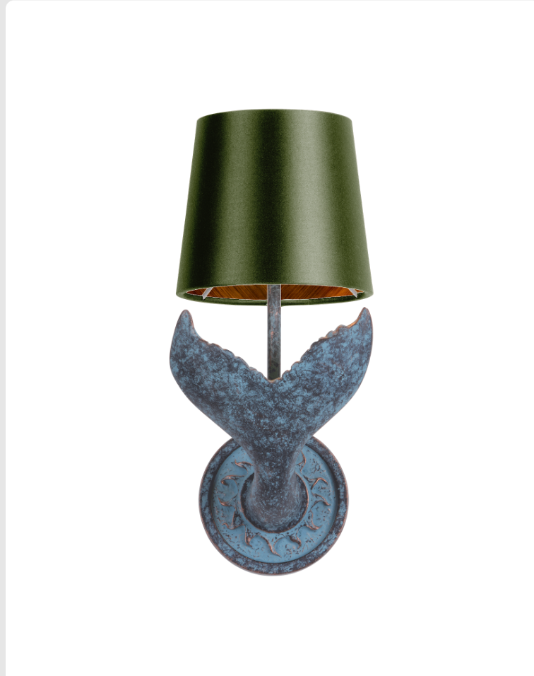 Fluke Wall Light Verdigris With Bespoke Shade