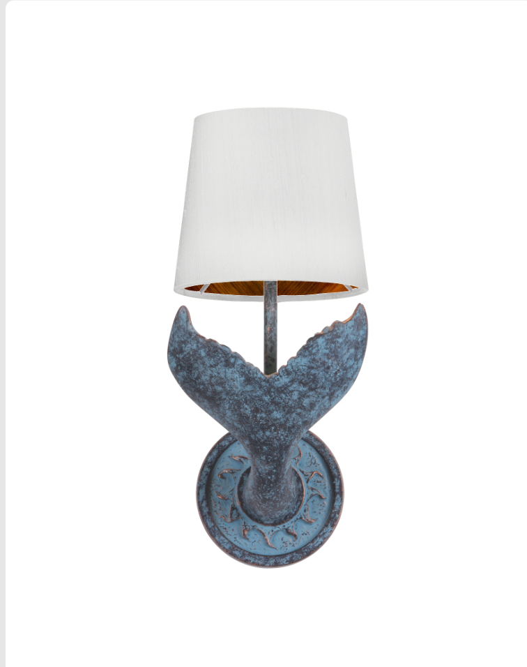 Fluke Wall Light Verdigris With Bespoke Shade