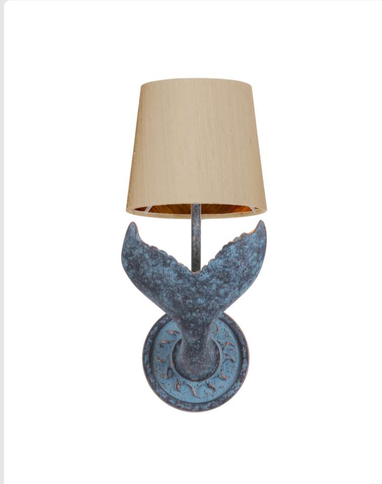 Fluke Wall Light Verdigris With Bespoke Shade