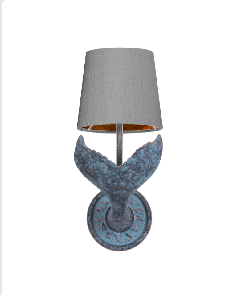 Fluke Wall Light Verdigris With Bespoke Shade