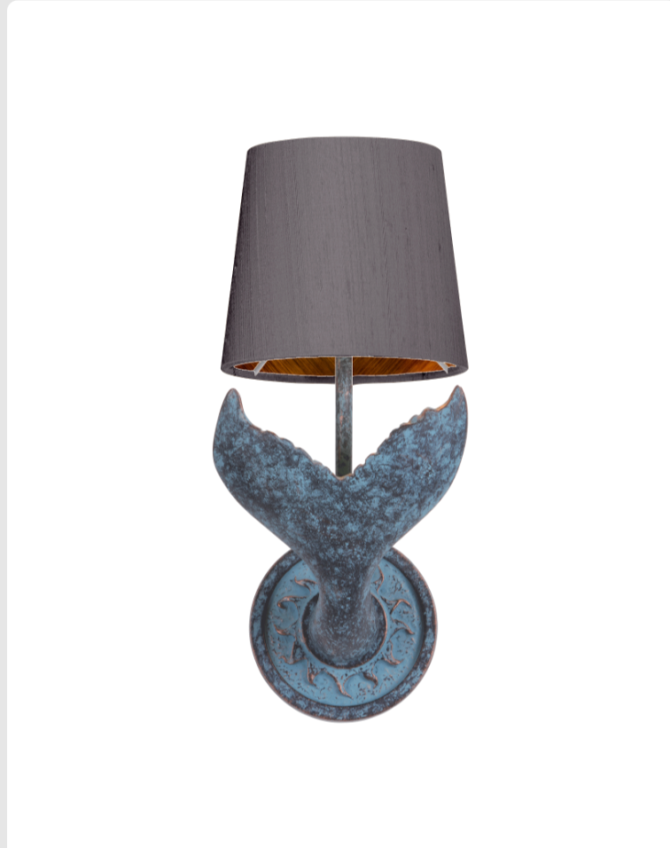 Fluke Wall Light Verdigris With Bespoke Shade