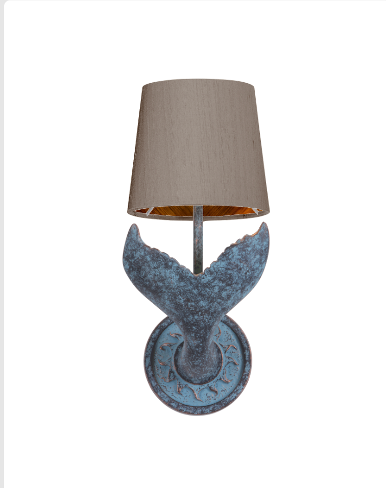 Fluke Wall Light Verdigris With Bespoke Shade