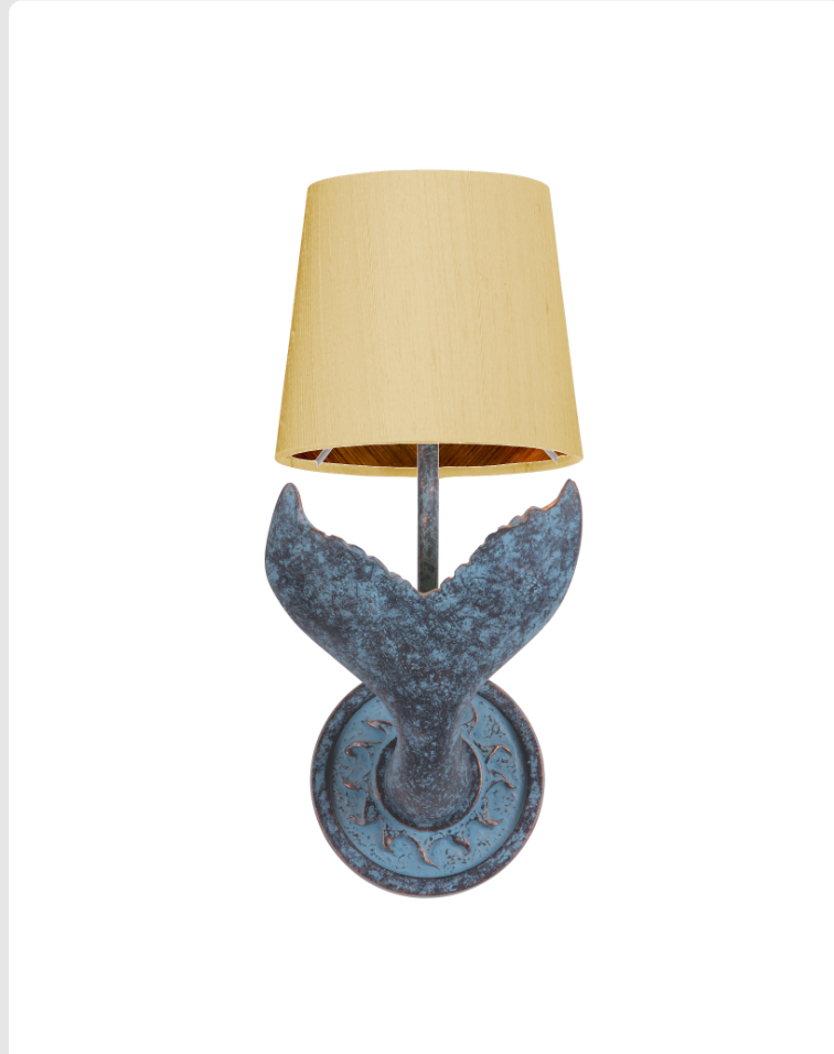 Fluke Wall Light Verdigris With Bespoke Shade