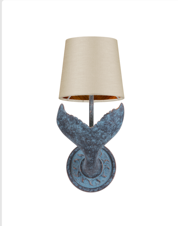 Fluke Wall Light Verdigris With Bespoke Shade