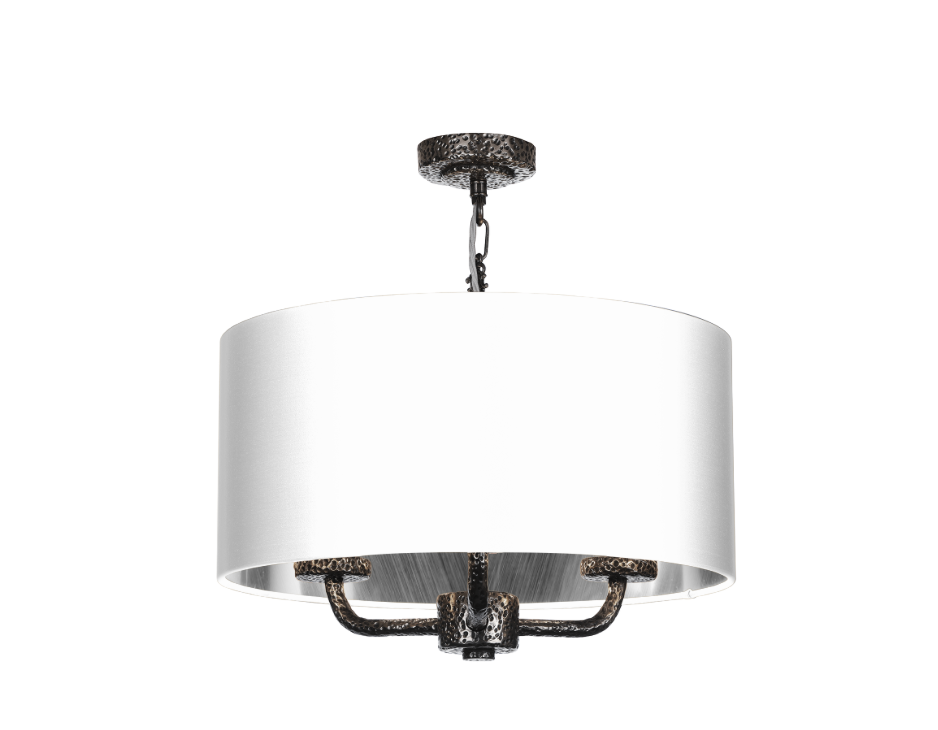 David Hunt Lighting Sloane 3Lt Shadelier  Pewter SLO03