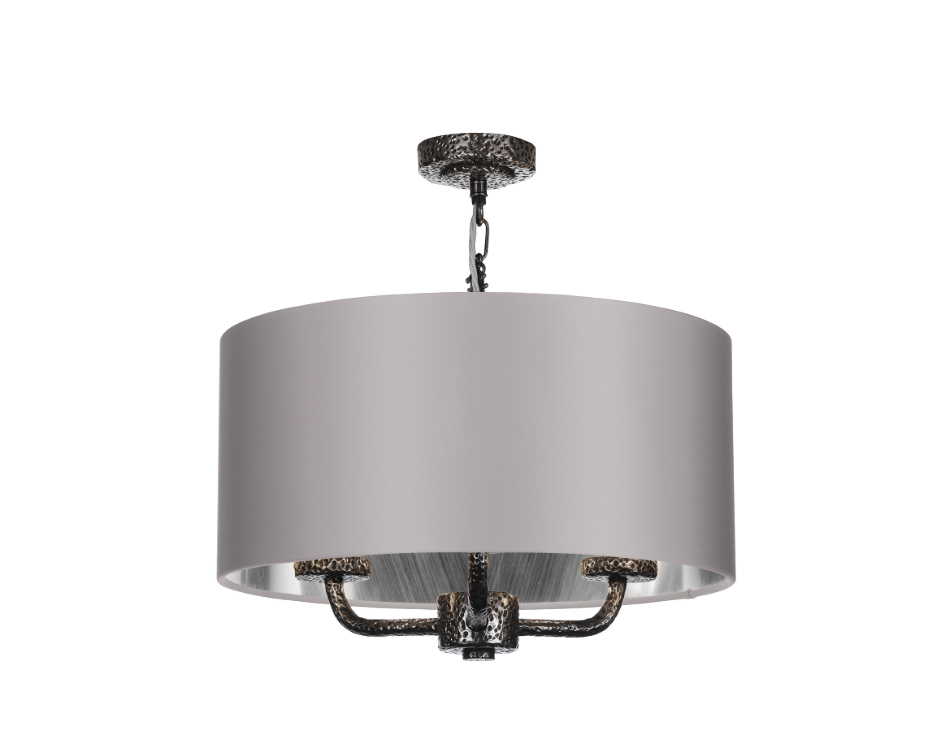 David Hunt Lighting Sloane 3Lt Shadelier  Pewter SLO03