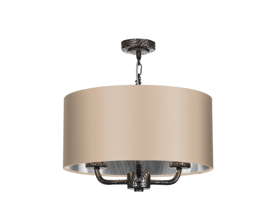 David Hunt Lighting Sloane 3Lt Shadelier  Pewter SLO03