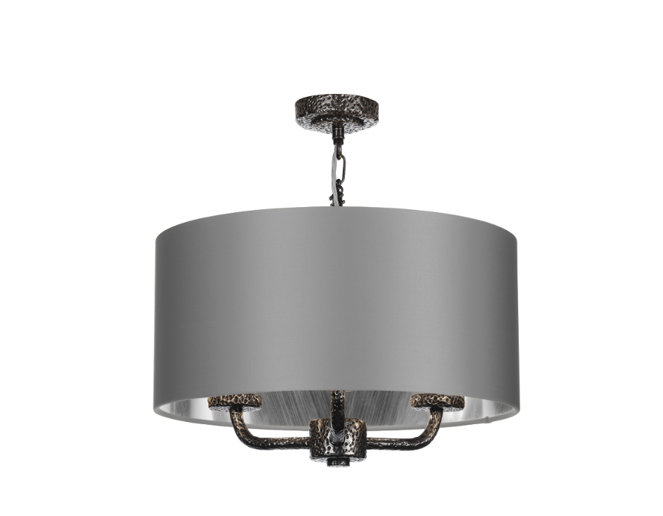 David Hunt Lighting Sloane 3Lt Shadelier  Pewter SLO03