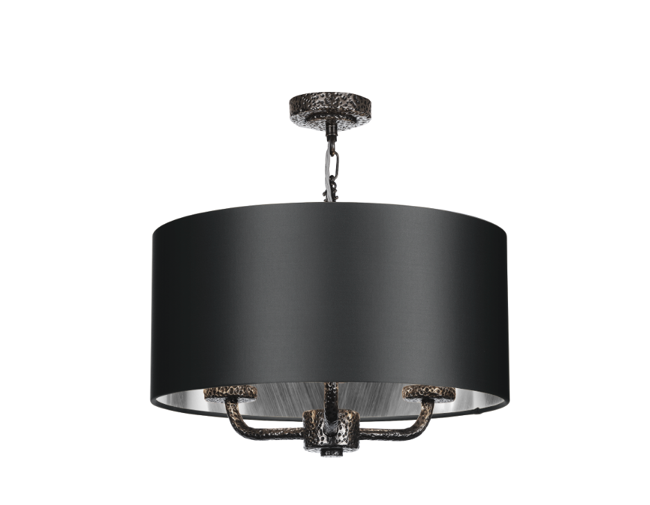 David Hunt Lighting Sloane 3Lt Shadelier  Pewter SLO03