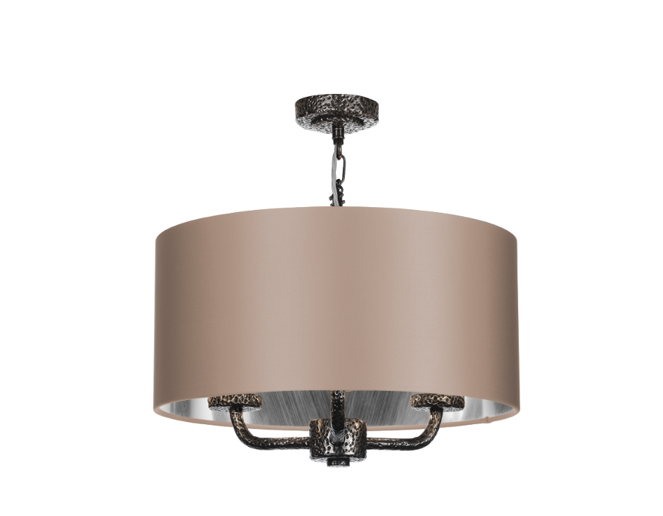 David Hunt Lighting Sloane 3Lt Shadelier  Pewter SLO03