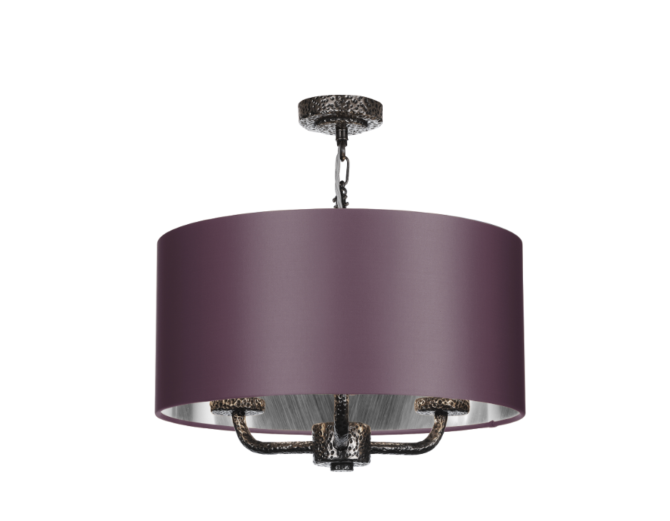 David Hunt Lighting Sloane 3Lt Shadelier  Pewter SLO03