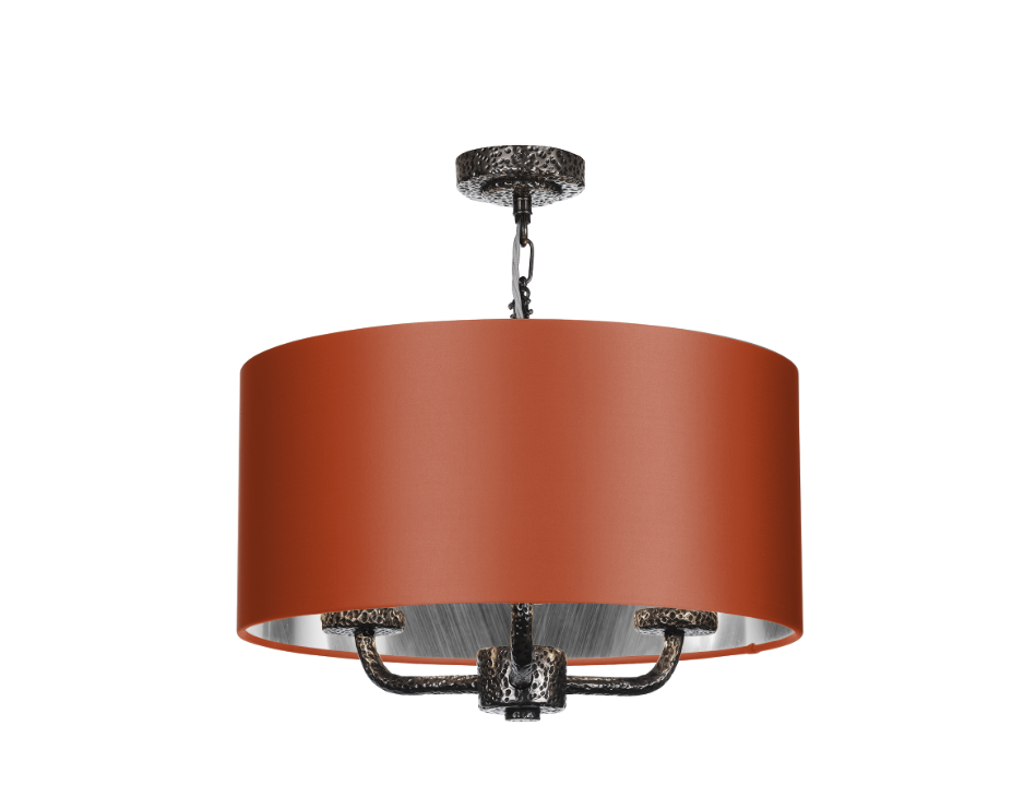 David Hunt Lighting Sloane 3Lt Shadelier  Pewter SLO03