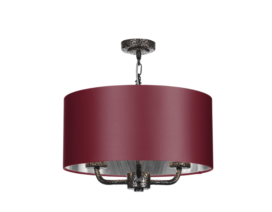 David Hunt Lighting Sloane 3Lt Shadelier  Pewter SLO03