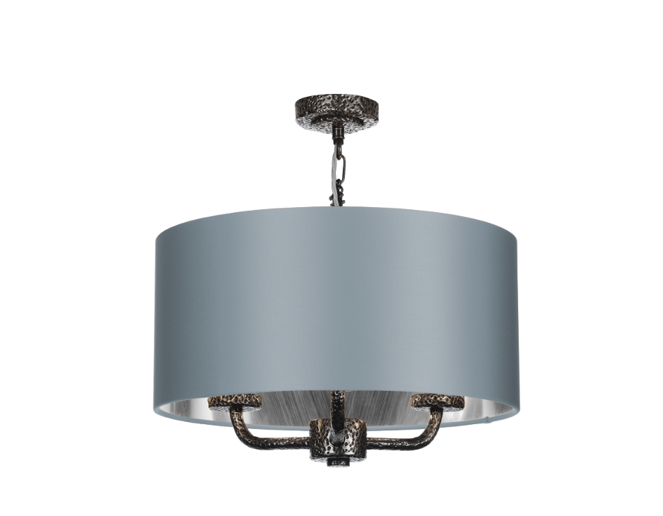 David Hunt Lighting Sloane 3Lt Shadelier  Pewter SLO03