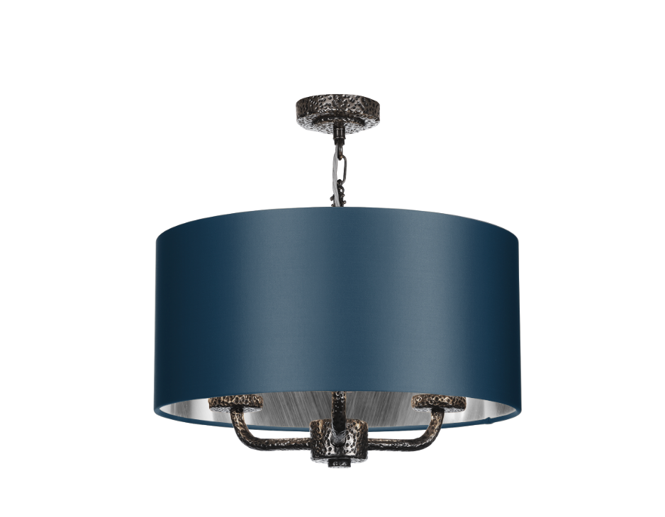 David Hunt Lighting Sloane 3Lt Shadelier  Pewter SLO03