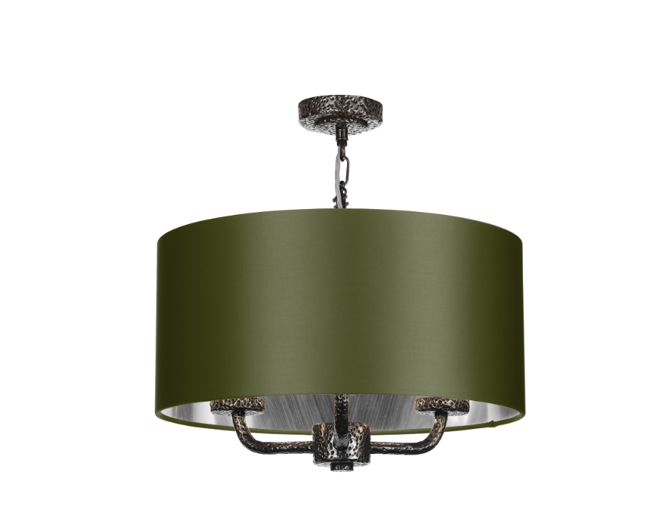 David Hunt Lighting Sloane 3Lt Shadelier  Pewter SLO03