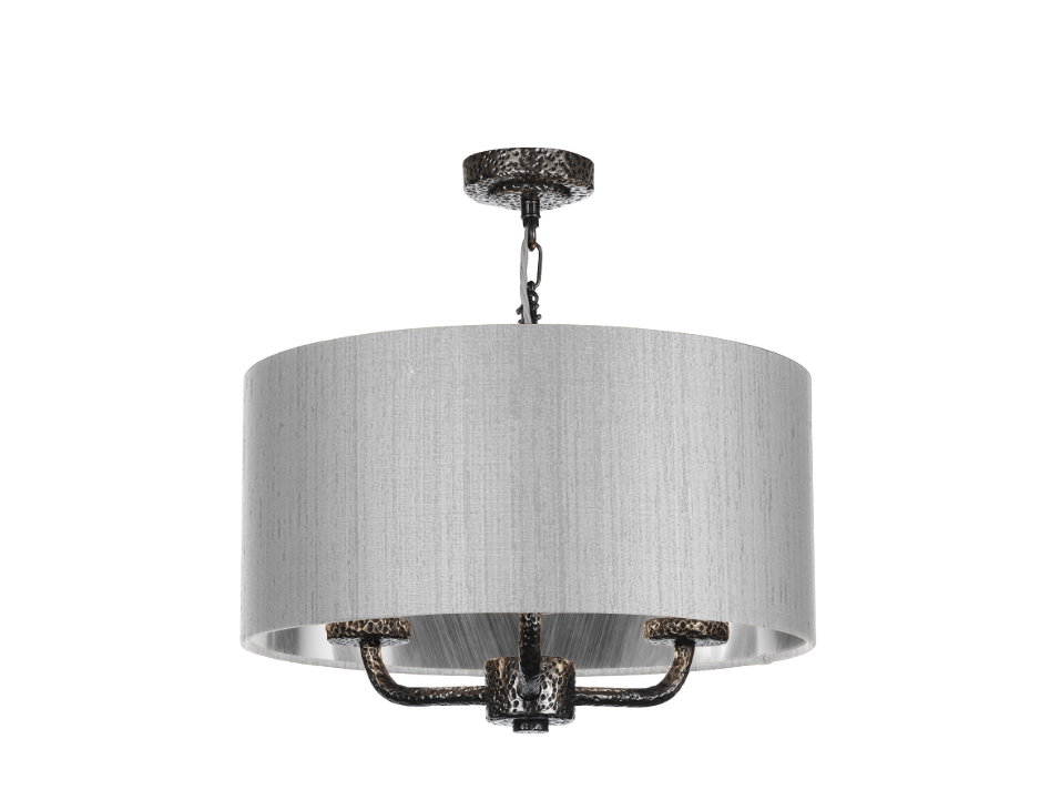 David Hunt Lighting Sloane 3Lt Shadelier  Pewter SLO03