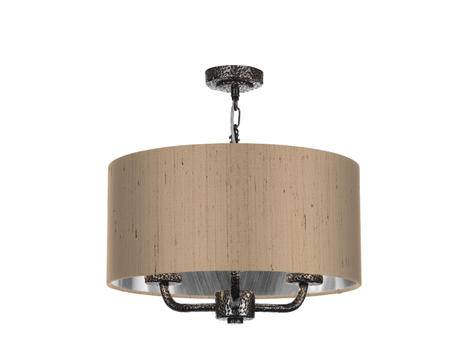 David Hunt Lighting Sloane 3Lt Shadelier  Pewter SLO03