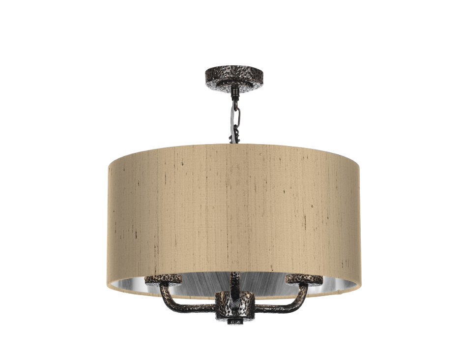 David Hunt Lighting Sloane 3Lt Shadelier  Pewter SLO03