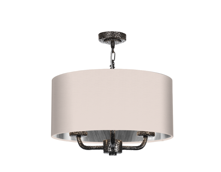 David Hunt Lighting Sloane 3Lt Shadelier  Pewter SLO03