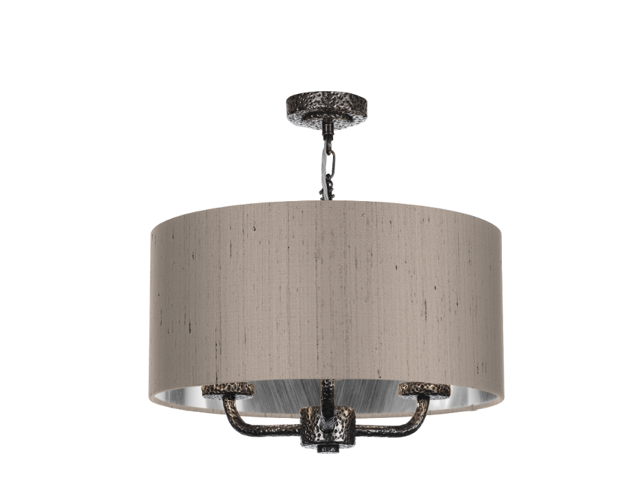 David Hunt Lighting Sloane 3Lt Shadelier  Pewter SLO03