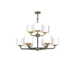 David Hunt Lighting  Sloane 9 Light Complete With Bespoke Shades Bronze