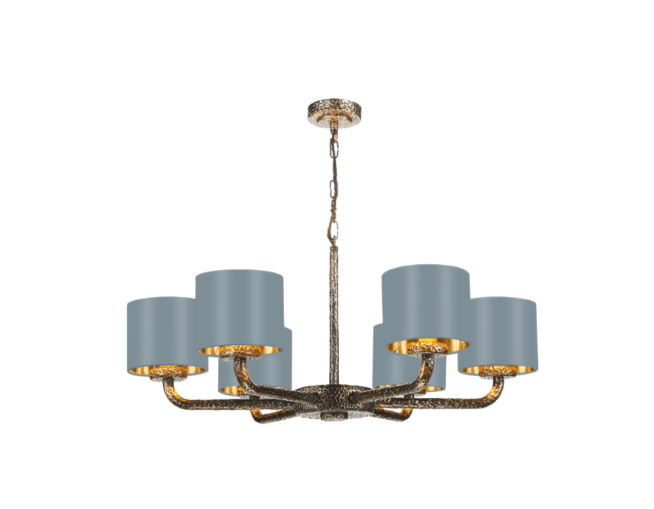 David Hunt Lighting Sloane 6LT Pendant Bronze with Shades SLO0600