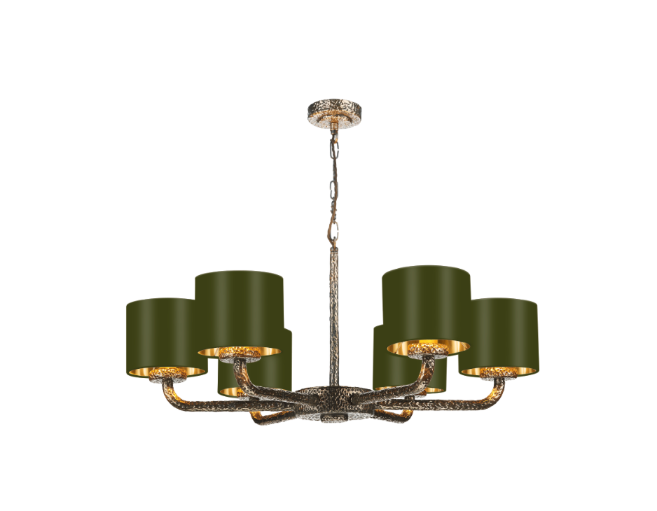 David Hunt Lighting Sloane 6LT Pendant Bronze with Shades SLO0600