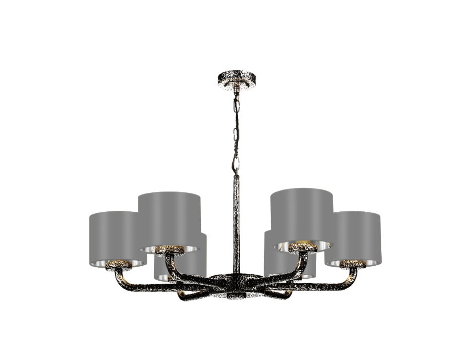 David Hunt Lighting Sloane 6LT Pendant Pewter with Shades SLO0699