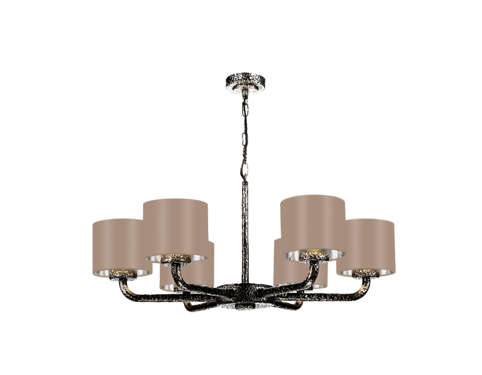 David Hunt Lighting Sloane 6LT Pendant Pewter with Shades SLO0699