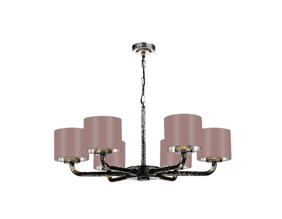 David Hunt Lighting Sloane 6LT Pendant Pewter with Shades SLO0699