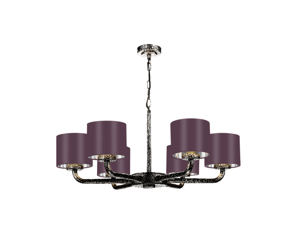 David Hunt Lighting Sloane 6LT Pendant Pewter with Shades SLO0699