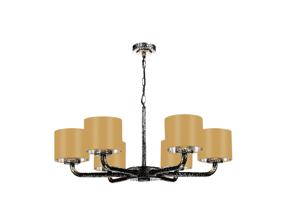 David Hunt Lighting Sloane 6LT Pendant Pewter with Shades SLO0699