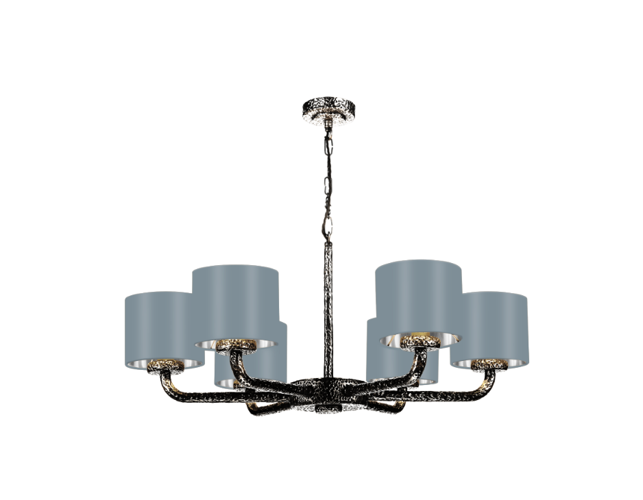David Hunt Lighting Sloane 6LT Pendant Pewter with Shades SLO0699