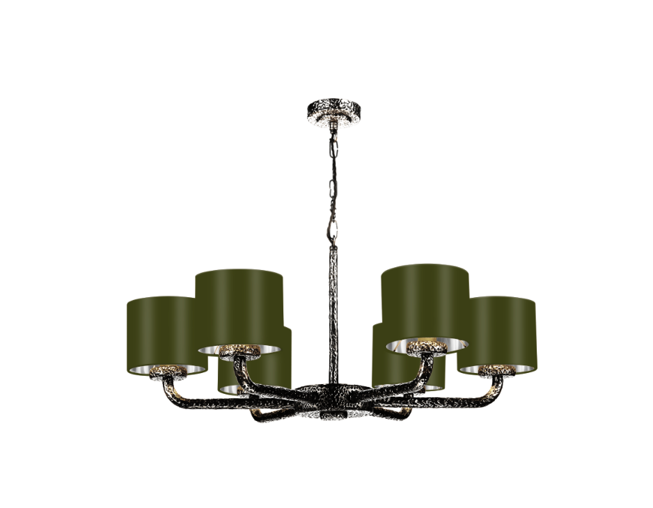 David Hunt Lighting Sloane 6LT Pendant Pewter with Shades SLO0699