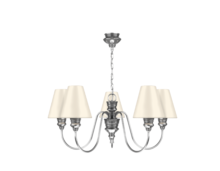 David Hunt Lighting Doreen 5 Light Chandelier Pewter Bespoke Shades