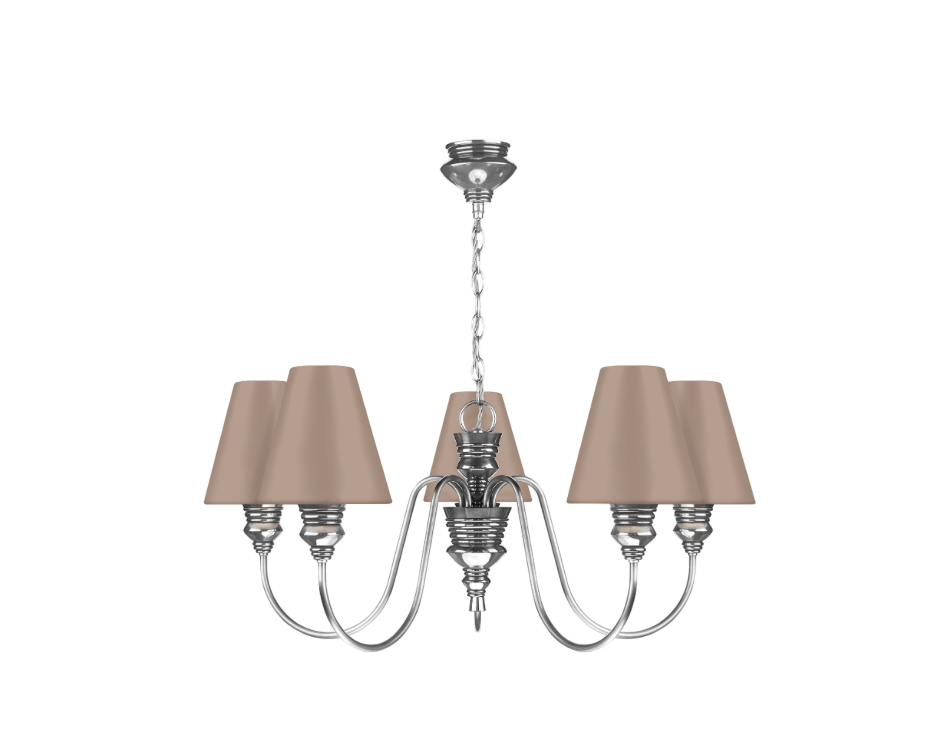 David Hunt Lighting Doreen 5 Light Chandelier Pewter Bespoke Shades