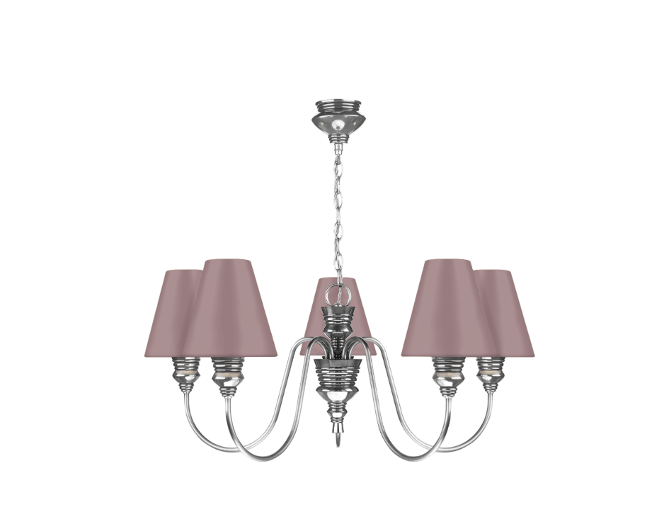 David Hunt Lighting Doreen 5 Light Chandelier Pewter Bespoke Shades