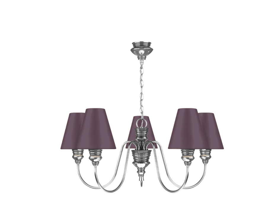 David Hunt Lighting Doreen 5 Light Chandelier Pewter Bespoke Shades