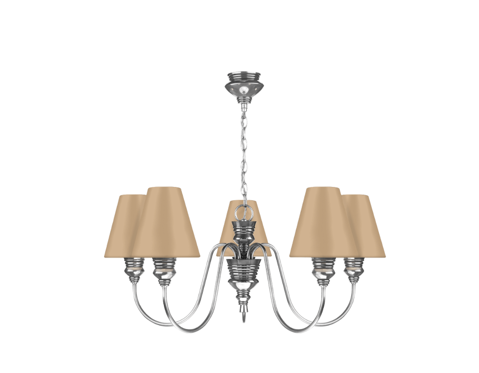 David Hunt Lighting Doreen 5 Light Chandelier Pewter Bespoke Shades