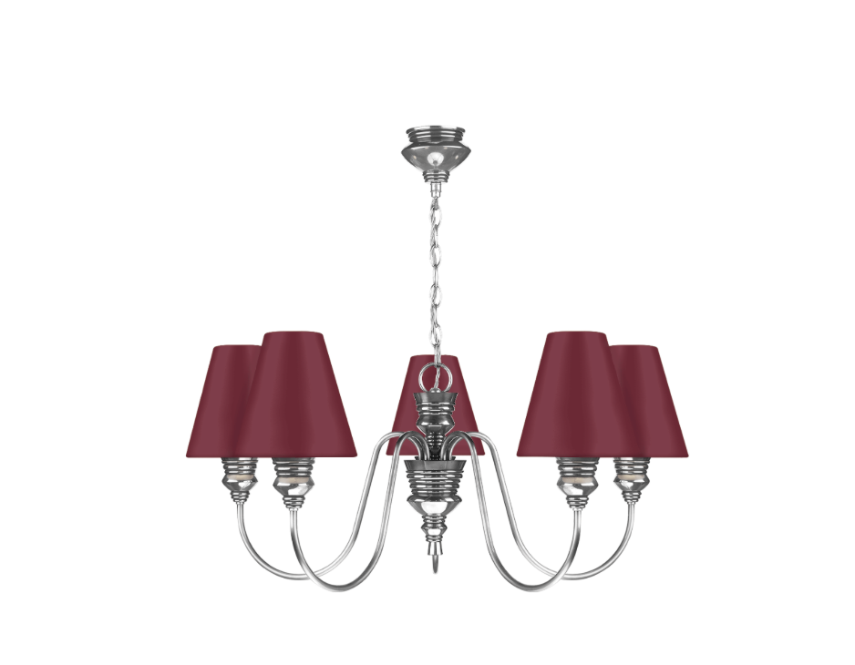 David Hunt Lighting Doreen 5 Light Chandelier Pewter Bespoke Shades