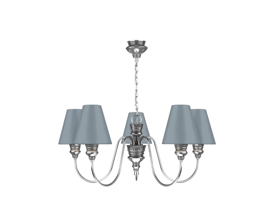 David Hunt Lighting Doreen 5 Light Chandelier Pewter Bespoke Shades