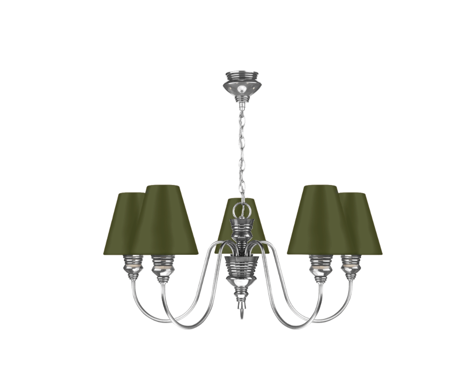 David Hunt Lighting Doreen 5 Light Chandelier Pewter Bespoke Shades