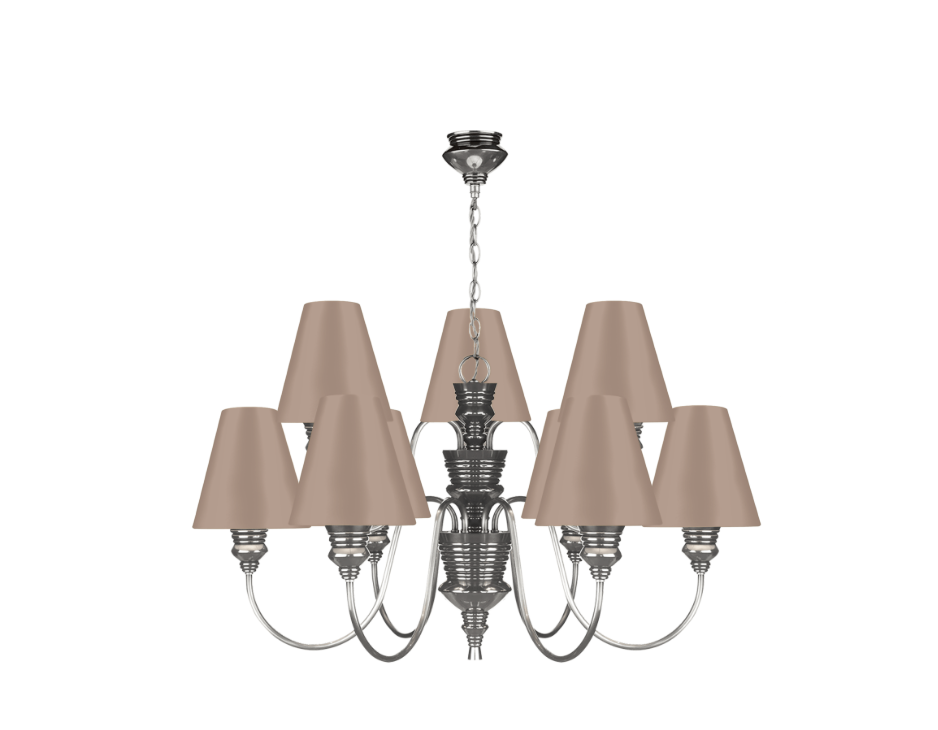 David Hunt Lighting Doreen 9 Light Chandelier Pewter Bespoke Shades