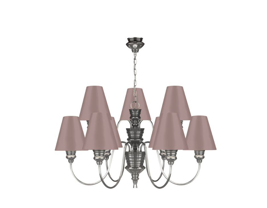 David Hunt Lighting Doreen 9 Light Chandelier Pewter Bespoke Shades
