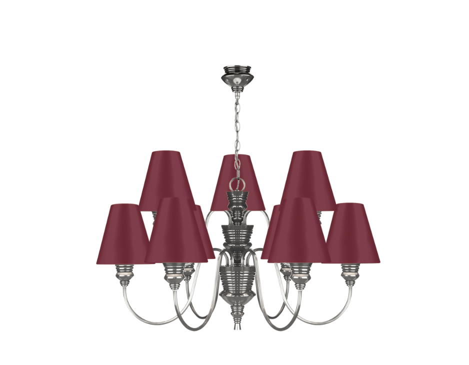 David Hunt Lighting Doreen 9 Light Chandelier Pewter Bespoke Shades