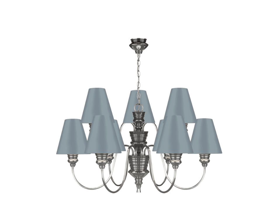 David Hunt Lighting Doreen 9 Light Chandelier Pewter Bespoke Shades