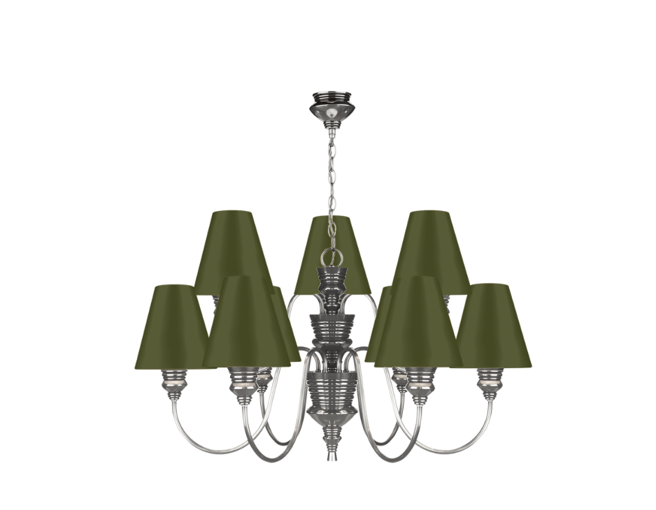 David Hunt Lighting Doreen 9 Light Chandelier Pewter Bespoke Shades